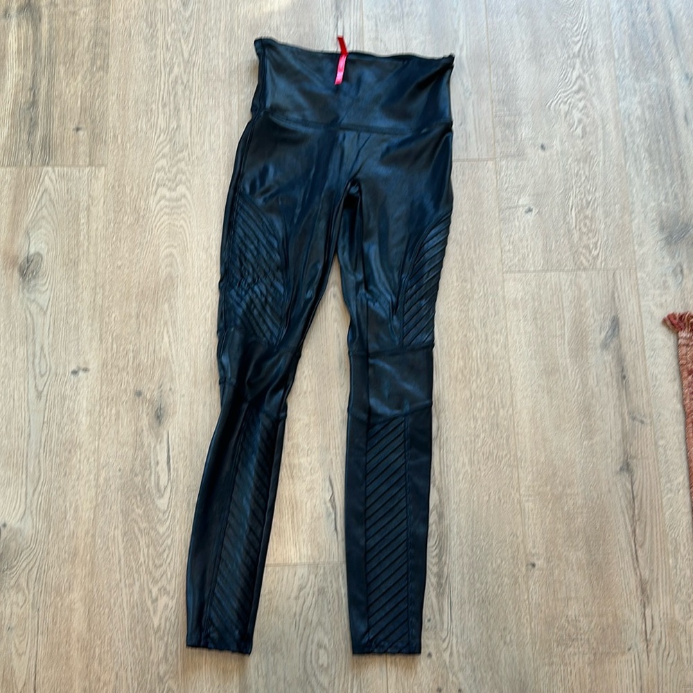 Spanx faux leather Moto leggings
